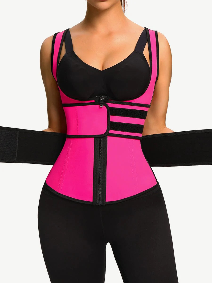 Sculpt Form Latex Double Belts Waist Trainer Vest